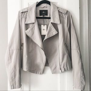 NWT 7 For All Mankind Moto Jacket in Gray